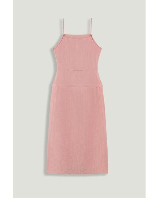 Nocturne Pink Spaghetti Strap Midi Dress