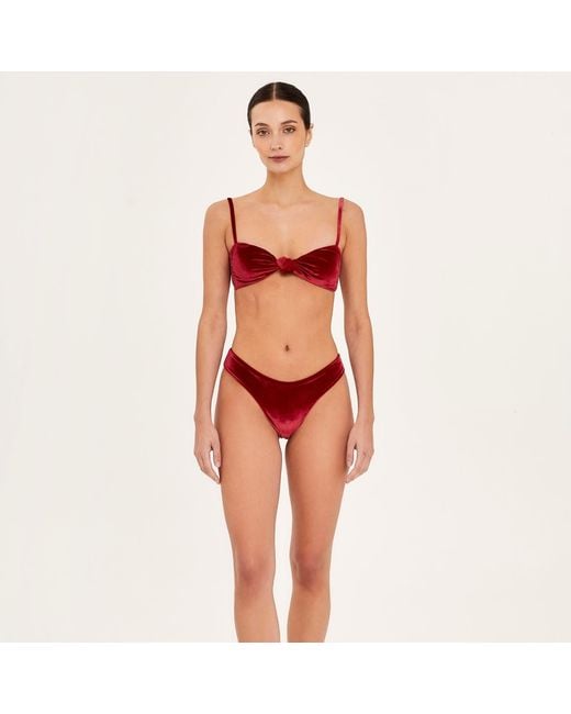 Aguaclara Red Rouge Front Knot Top