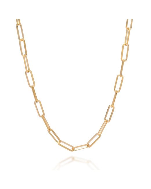 Nellou Jewellery Metallic Triangular Paperclip Necklace Plated Sterling