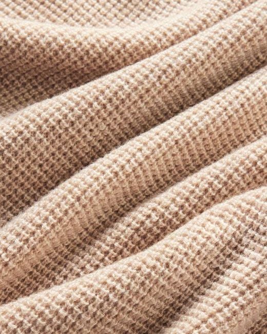 Weston Jon Boucher Natural Valen Waffle Knit Cashmere And Wool Fitted Lightweight Sweater for men