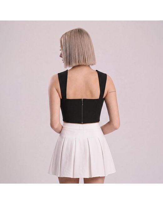 Maan Istanbul Black Strap Zippered Bustier