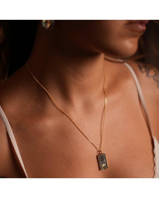 Ebru Jewelry Metallic Magical Numbers & Protective Evil Eye Sterling Chain Necklace