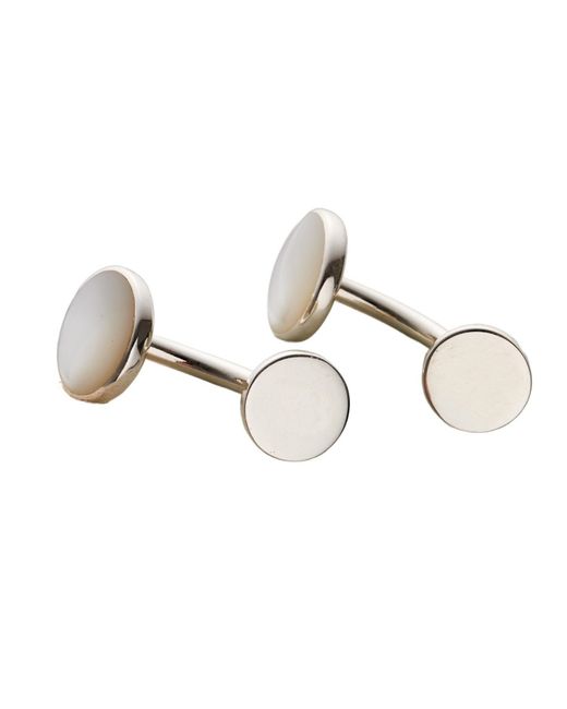 Posh Totty Designs Metallic Sterling Mother Of Pearl Cufflinks for men