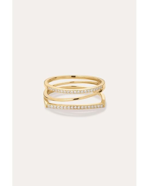 Vanhi Metallic Nola Pavé Triple Band Ring