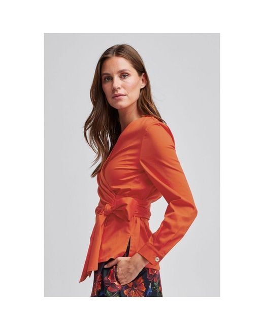 Marianna Déri Orange Wrap Blouse