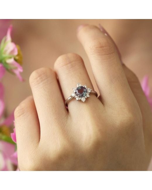Azura Jewelry New York Blue Desert Blossom Alexandrite Ring Vermeil