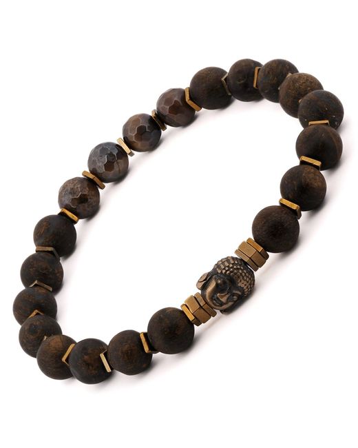 Ebru Jewelry Brown Nepal Spiritual Beaded Buddha Bracelet for men