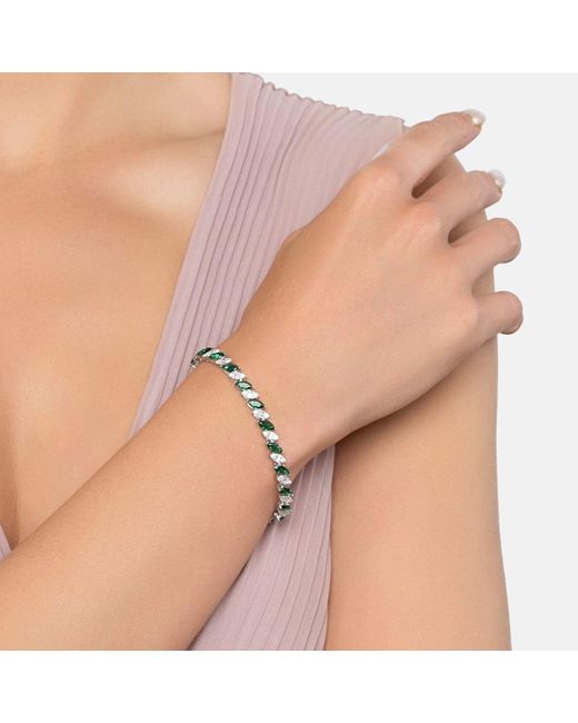 Latelita London Metallic Viscountess Tennis Bracelet Emerald