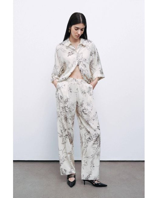 Nocturne Natural Patterned Jacquard Pants