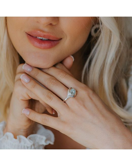 Dainty London Green Sea Quartz Gemstone Ring