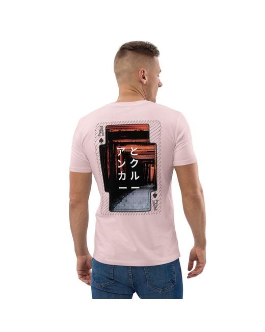 Anchor and Crew Pink Cotton Four Japan Gurafiku Organic Cotton T-Shirt for men