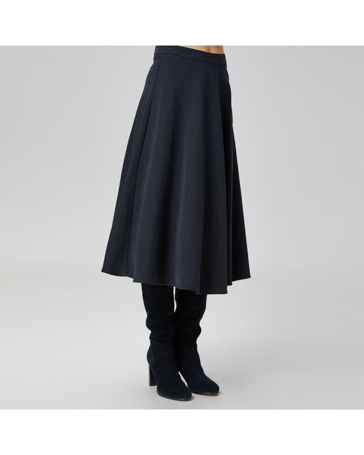 Smart and Joy Black Flared Knee-Length Skirt