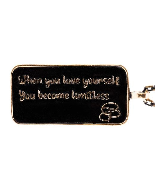 Ebru Jewelry Black Love Yourself Unalome Necklace