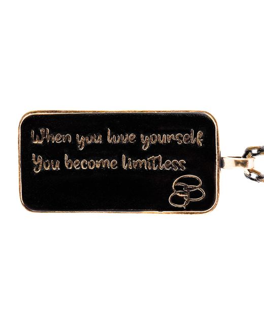 Ebru Jewelry Black Love Yourself Unalome Necklace