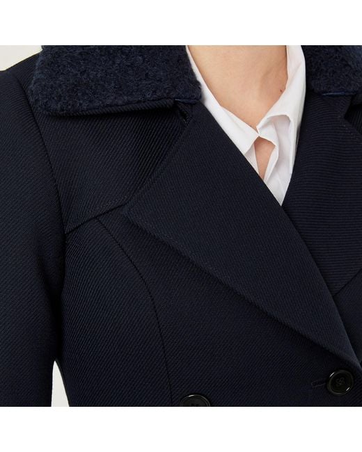 SEREN LONDON Blue Double Breasted Flared Coat