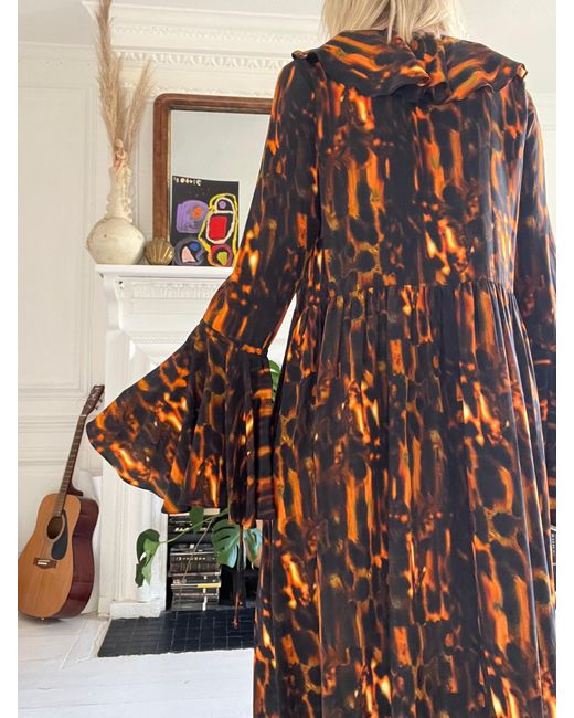 Klements Brown Morhav Silk Dress