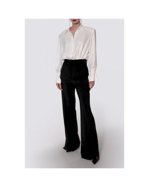 AGGI by HALEWSKI White Vera Off Long Sleeve Loose Shirt-Body