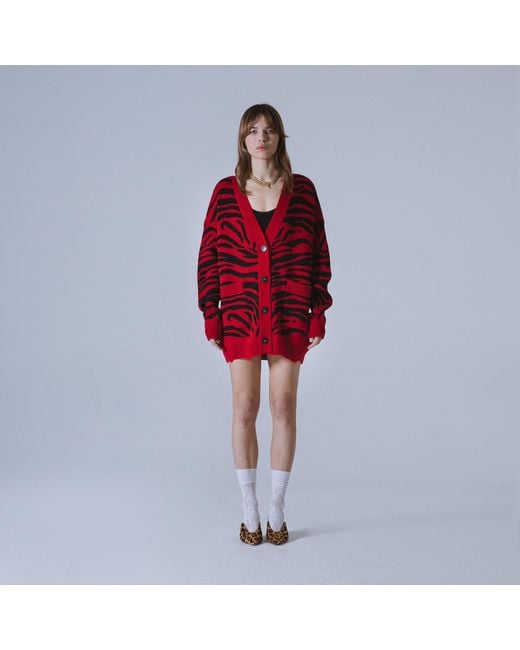SVETA Milano Red Georgia Merino Wool Cardigan