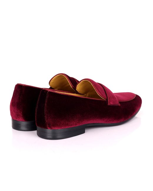DAVID WEJ Alfred Velvet Loafers – Wine for men