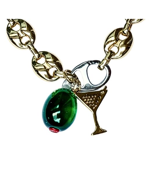 Babaloo Metallic Dirty Martini Charm Necklace