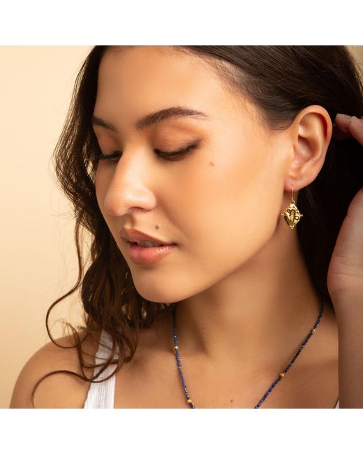 Seven Saints Metallic Capricorn Vintage-Style Dangle Earrings, Plated