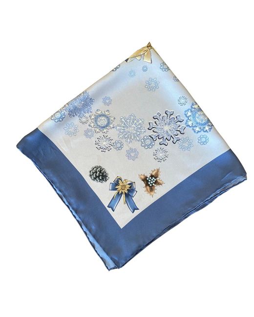 Ralufineart Blue Frozen Elegance Pocket Square