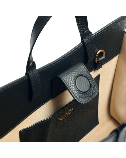 Saonara Brand Black Mini Shopping Bag Leather