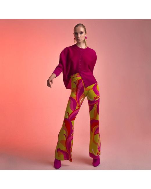 Beatrice von Tresckow Pink Tutti Frutti Wide Stretch Flare Trousers