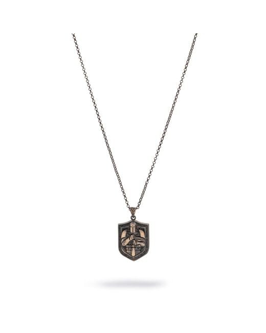 Ebru Jewelry White Shield Of Honor Sterling Necklace for men