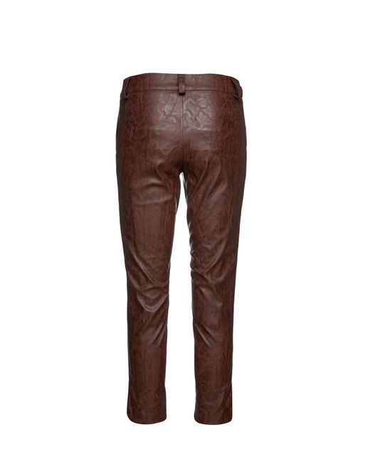 Conquista Brown Chocolate Faux Moire Leather Pants