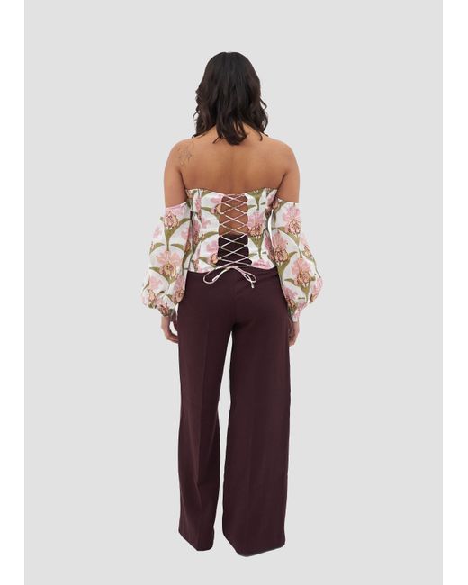 Manuela Cabrales White Vexillaria Block Print Top