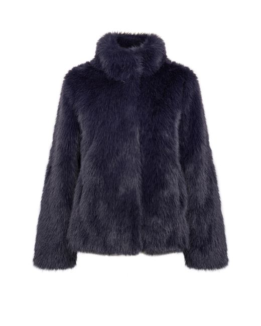 ISSY LONDON Blue Halle Jacket Luxe Vegan Faux Fur
