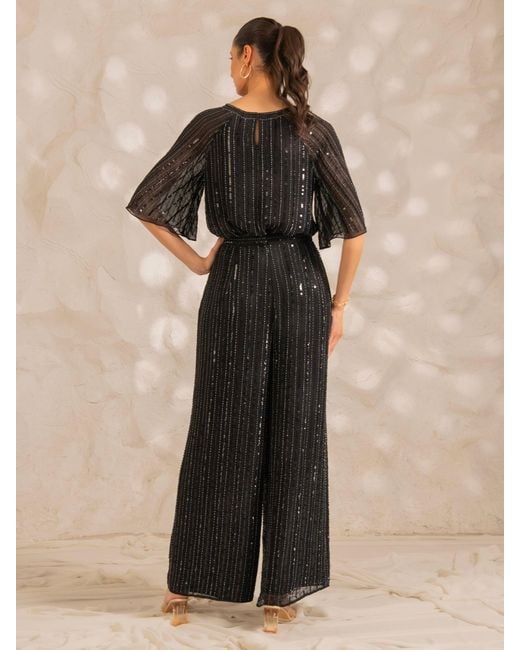 Rose & Nancy Black Aurora Sequin Top