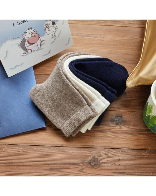 Soft Strokes Silk Blue Wool Quarter-Length Socks Set Of Seven