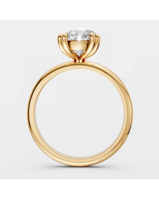 Aya Fine Jewelry Metallic Oval Cut Lab Diamond Solitaire Engagement Ring
