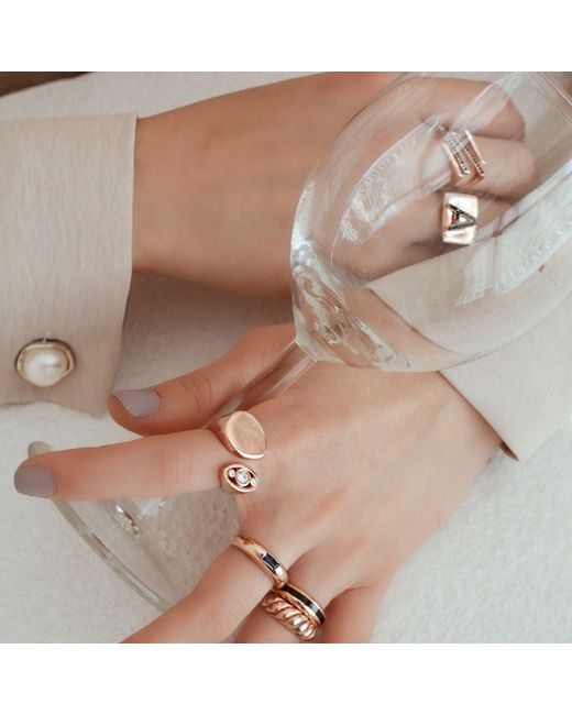 LINYA JEWELLERY White Bombay Stone Ring