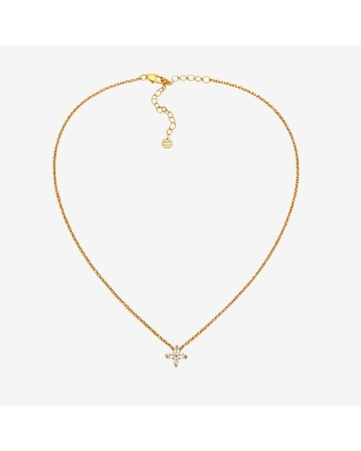 Uchi and Soto Metallic Kinmokusei Floral Pendant Necklace