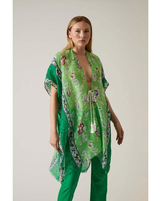 James Lakeland Green Floral Paisley Kaftan