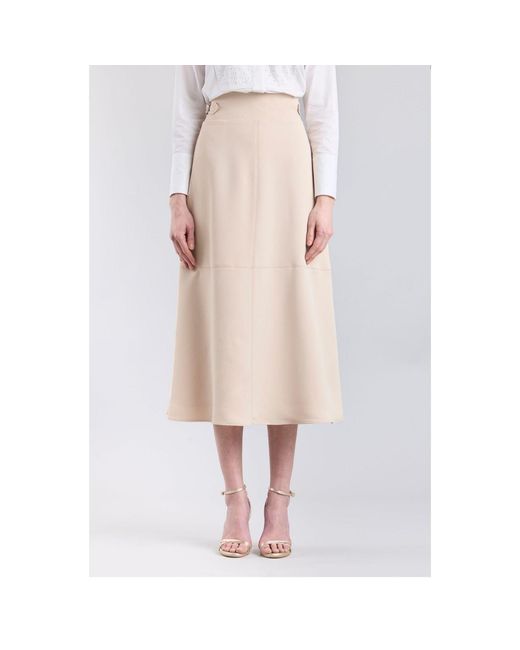 The Extreme Collection Natural Neutrals Flared Midi Skirt