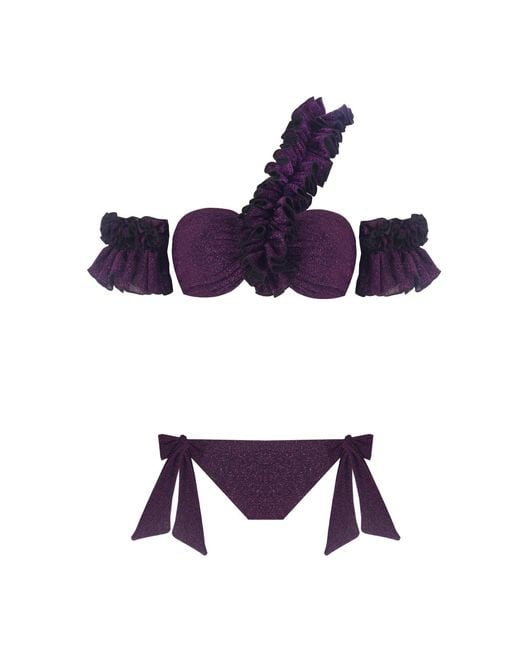 Nur Karaata Purple Lilou Sparkle Bikini Set