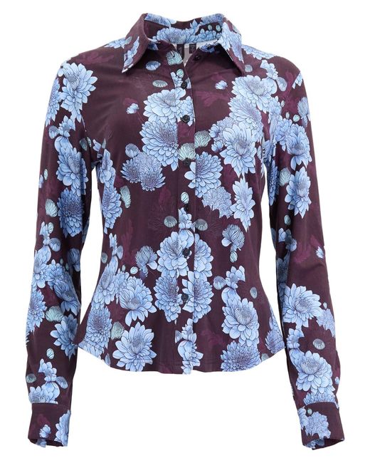 Lords of Harlech Blue Stephanie Serious Floral Shirt