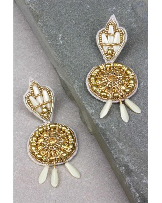 Saachi White Ares Drop Earring