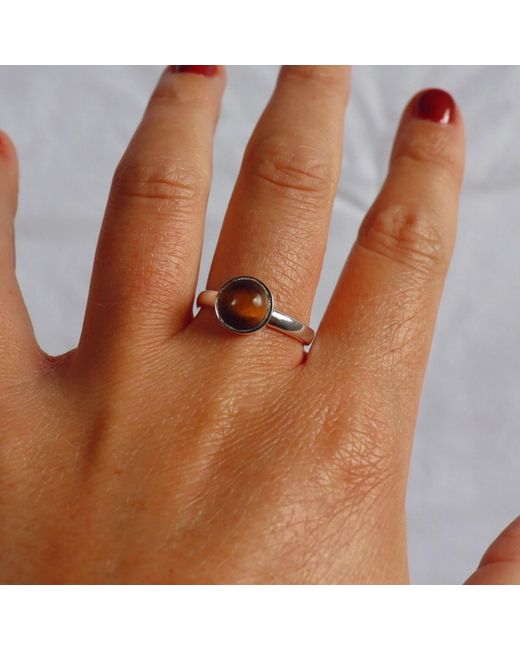 FV Jewellery White La Stèle And Tiger's Eye Circle Ring