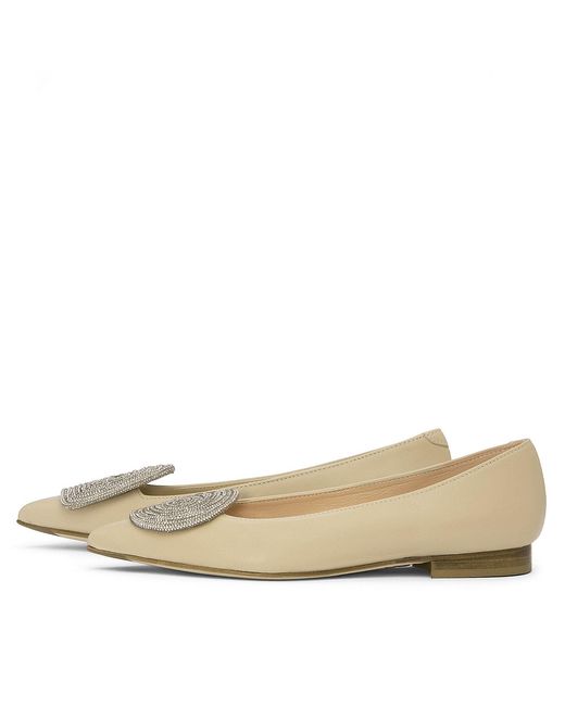 Beautiisoles by Robyn Shreiber Made in Italy Multicolor Neutrals Bonnie Leather Flat With Charm Work Wedding Evening Bridal Comfortable Ballerina