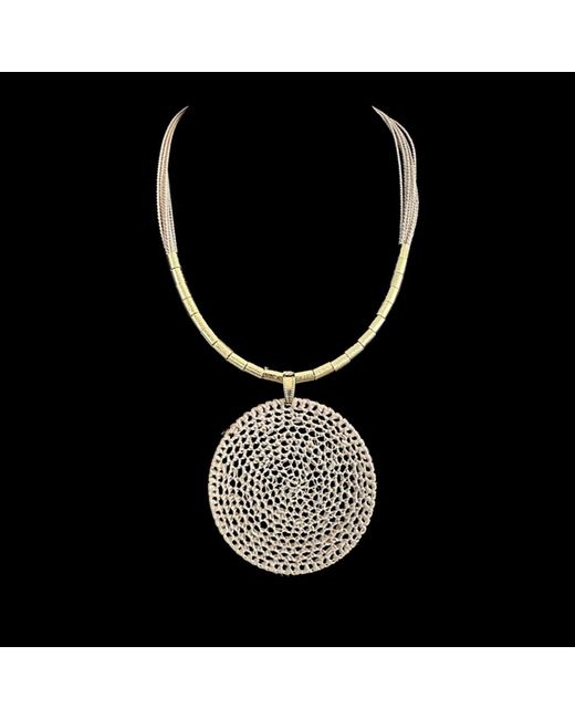 Nart Nature Making Art Metallic Neutrals The Dream Catcher Buriti Natural Fiber Necklace
