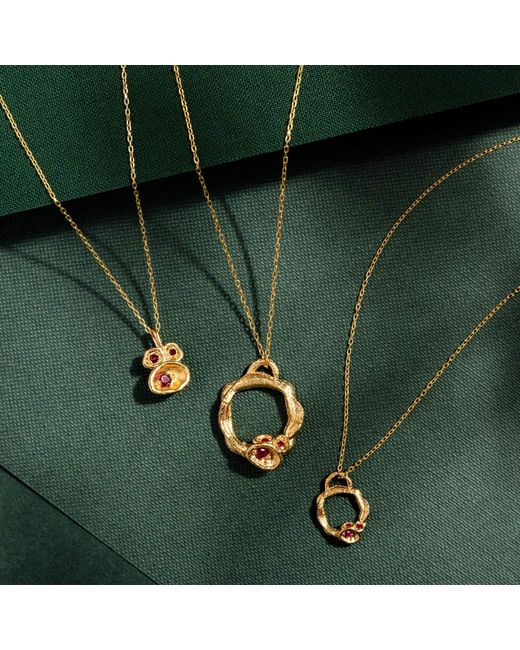 Claire Hill Designs Metallic Ruby Lichen Pendant Necklace