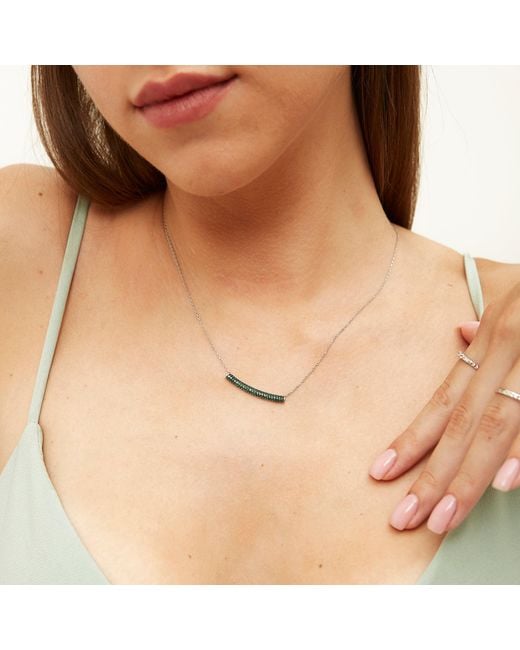 Spero London Multicolor Sterling Concave Bar Necklace