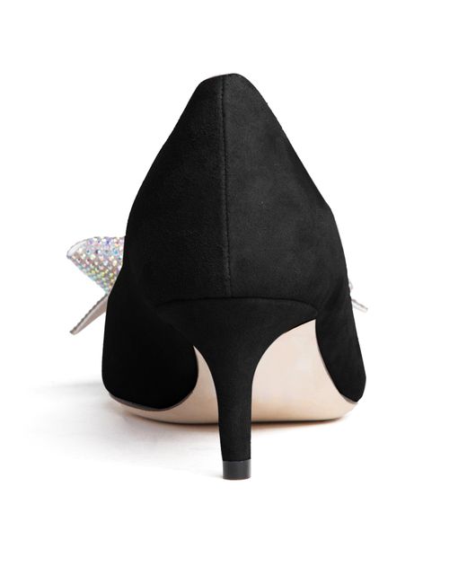 Beautiisoles by Robyn Shreiber Made in Italy Black Frida Comfortable Valentine Evening Pump With Kitten Heel