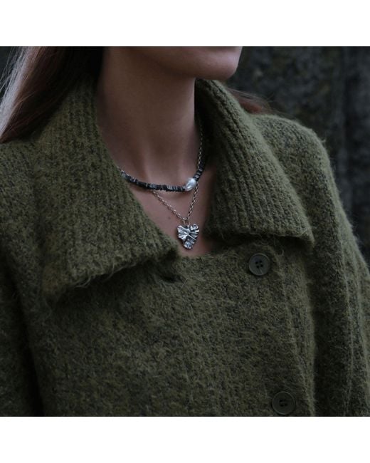 LINYA JEWELLERY Metallic Tesa Heart Necklace