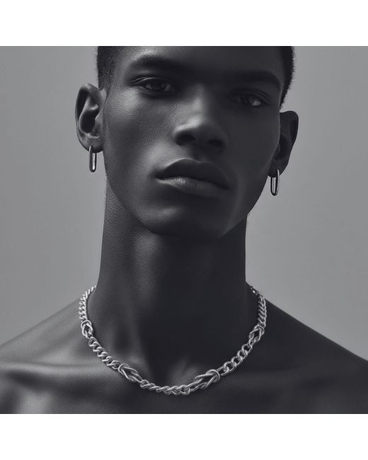 Tg-Jewellery by Tamara Gervasio Metallic Nautical Knot Curb Chain One Of A Kind Sterling for men